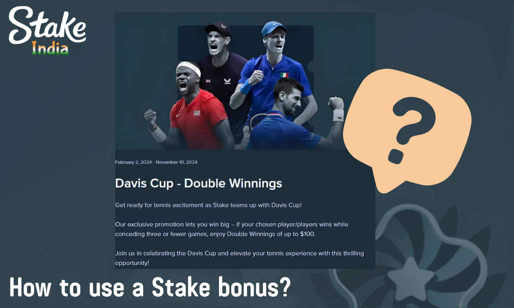 Step by step how to use the Stake bonus